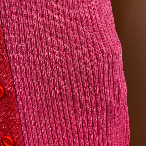 STAUD Red and Pink Long Sleeve Dress - Picture 7 of 8